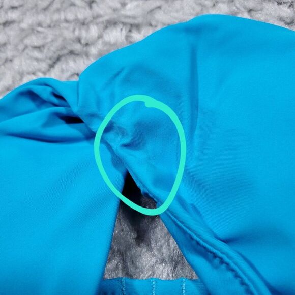 Aerie Twist Scoop Bikini Top Size XS Real Good Blue Padded Lined - Picture 3 of 7